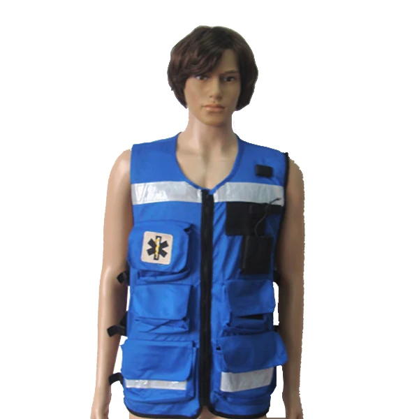 OEM anti-shrink unisex multi pockets Fishing Vest with elastic band