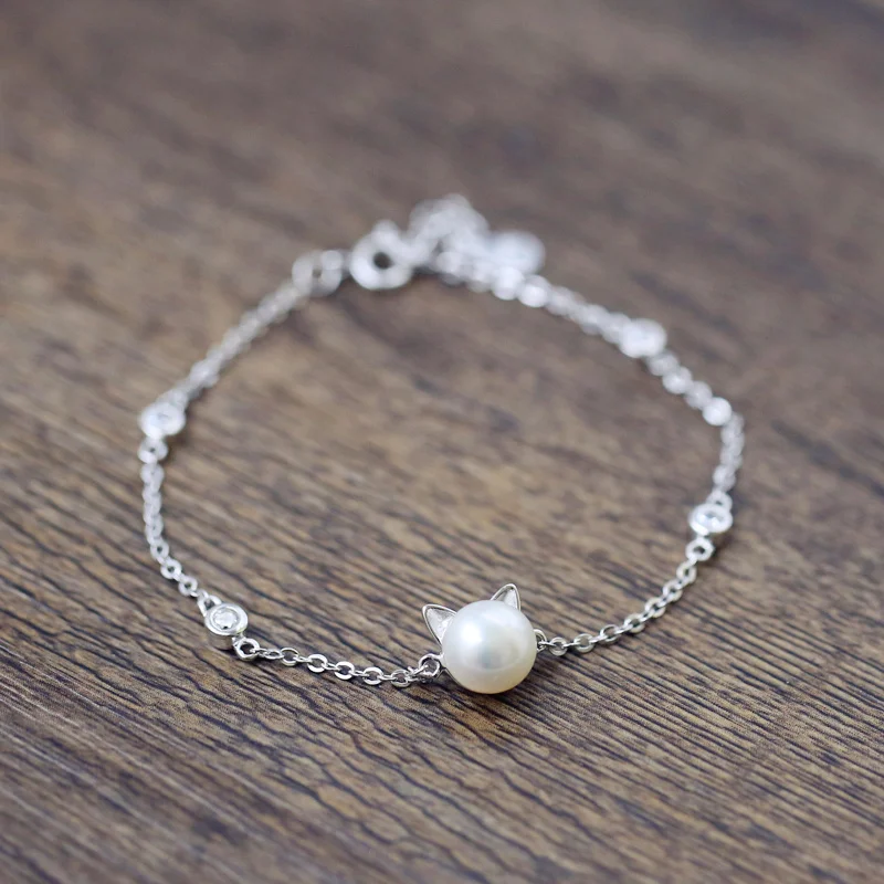 New Arrival Hot Sale 925 Silver Jewelry Female Simple Cat pearl Popular Bracelet women
New Arrival Hot Sale 925 Silver Jewelry Female Simple Cat pearl Popular Bracelet women