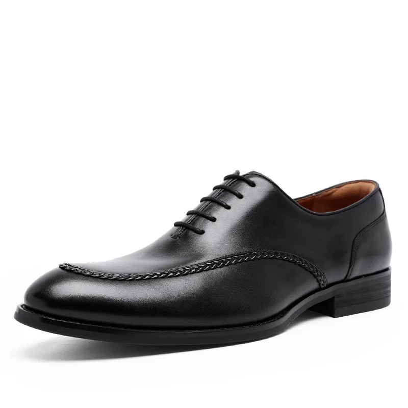 S0008B Hot selling cowhide rubber composite sole non-slip lace-up low-top men's leather business dress shoes
S0008B Hot selling cowhide rubber composite sole non-slip lace-up low-top men's leather business dress shoes