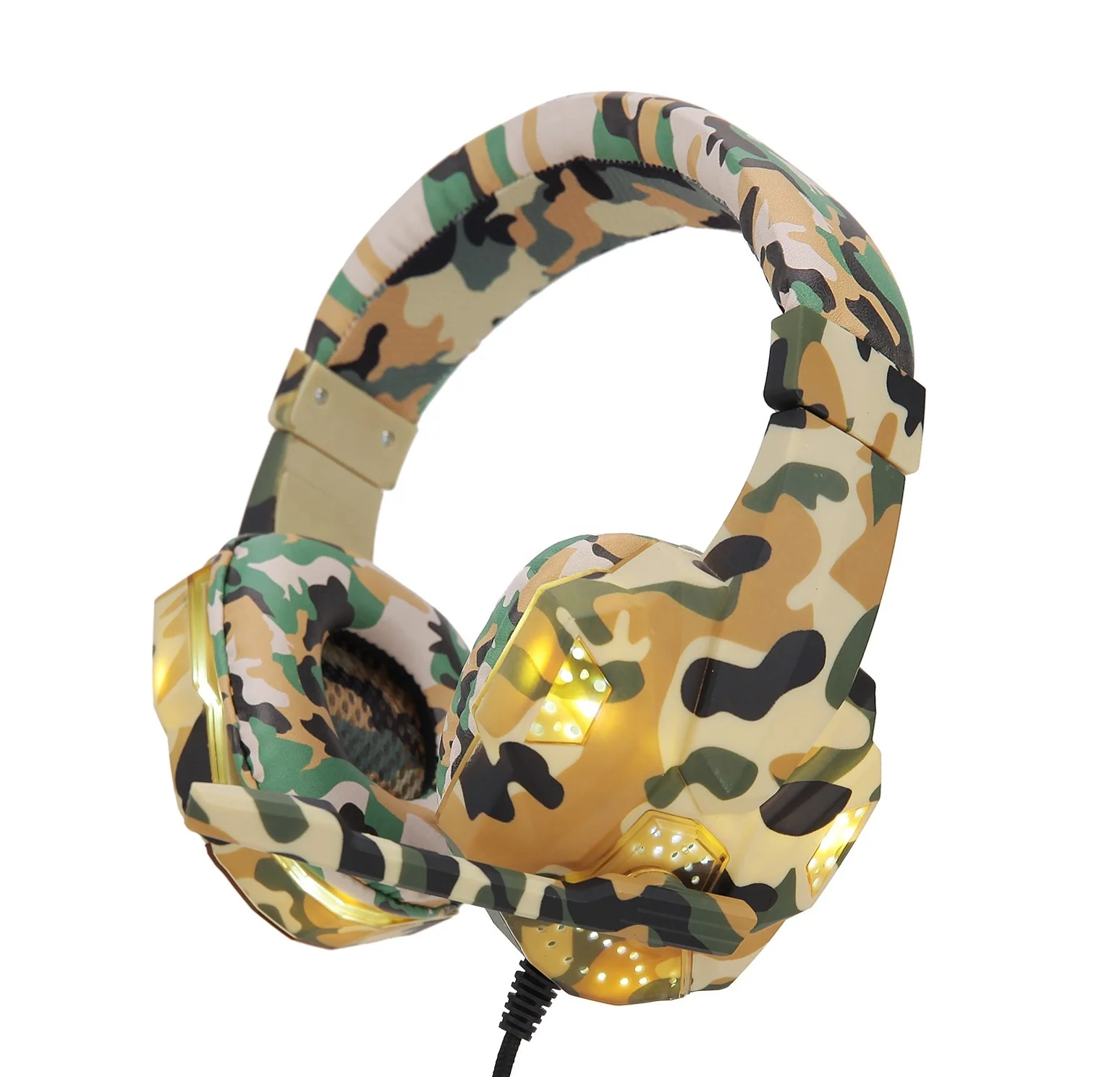 

SY830 camouflage Wired stereo headphone noise cancelling headset led gaming headphone with mic for PC headphone game