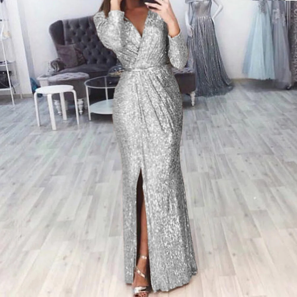 PinkBeautiM Top Fashion Women Long Skirt Evening Dress Deep V-Neck Shiny Dinner Sexy Women Evening Dress, Customized color
PinkBeautiM Top Fashion Women Long Skirt Evening Dress Deep V-Neck Shiny Dinner Sexy Women Evening Dress, Customized color
