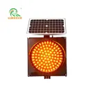 Solar powered road safety sign pedestrian crossing yellow LED flashing traffic strobe warning light