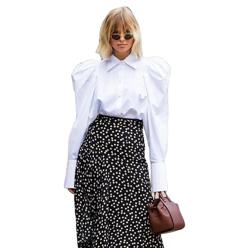 Ladies Spring/Summer Bat Sleeve Shirt White Loose Long Sleeve High Collar Button Shirt Top
Ladies Spring/Summer Bat Sleeve Shirt White Loose Long Sleeve High Collar Button Shirt Top