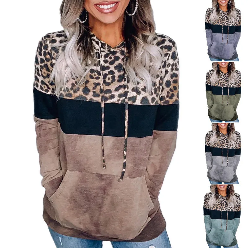 2020 Fashion Leopard Printed Long Sleeve Pullover Tops Hooded Sweatshirt For Women, Customized color
2020 Fashion Leopard Printed Long Sleeve Pullover Tops Hooded Sweatshirt For Women, Customized color
