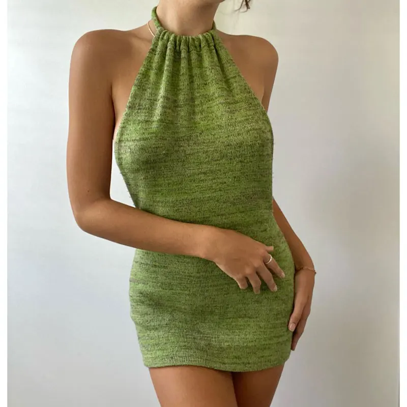 FS3855A Sexy halter backless knit dresses 2021 summer womems dress
FS3855A Sexy halter backless knit dresses 2021 summer womems dress