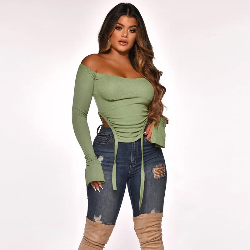 New Design Stylish Slash Neck Long Sleeve Ladies Crop Bandage Tank Top 2020 Fall Autumn Winter Elegant Women Streetwear T Shirt
New Design Stylish Slash Neck Long Sleeve Ladies Crop Bandage Tank Top 2020 Fall Autumn Winter Elegant Women Streetwear T Shirt