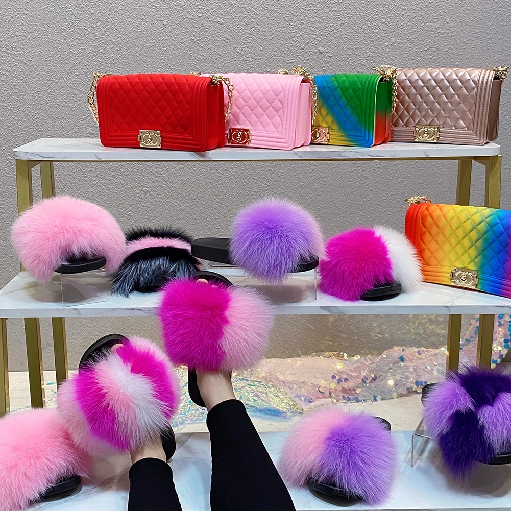Summer Flat Sandals Wigs Black Girl Favor Real Fox Fur Slides Fluffy Genuine Raccoon Fur Beach Fashion Fur Slippers For Women, Customized color
Summer Flat Sandals Wigs Black Girl Favor Real Fox Fur Slides Fluffy Genuine Raccoon Fur Beach Fashion Fur Slippers For Women, Customized color