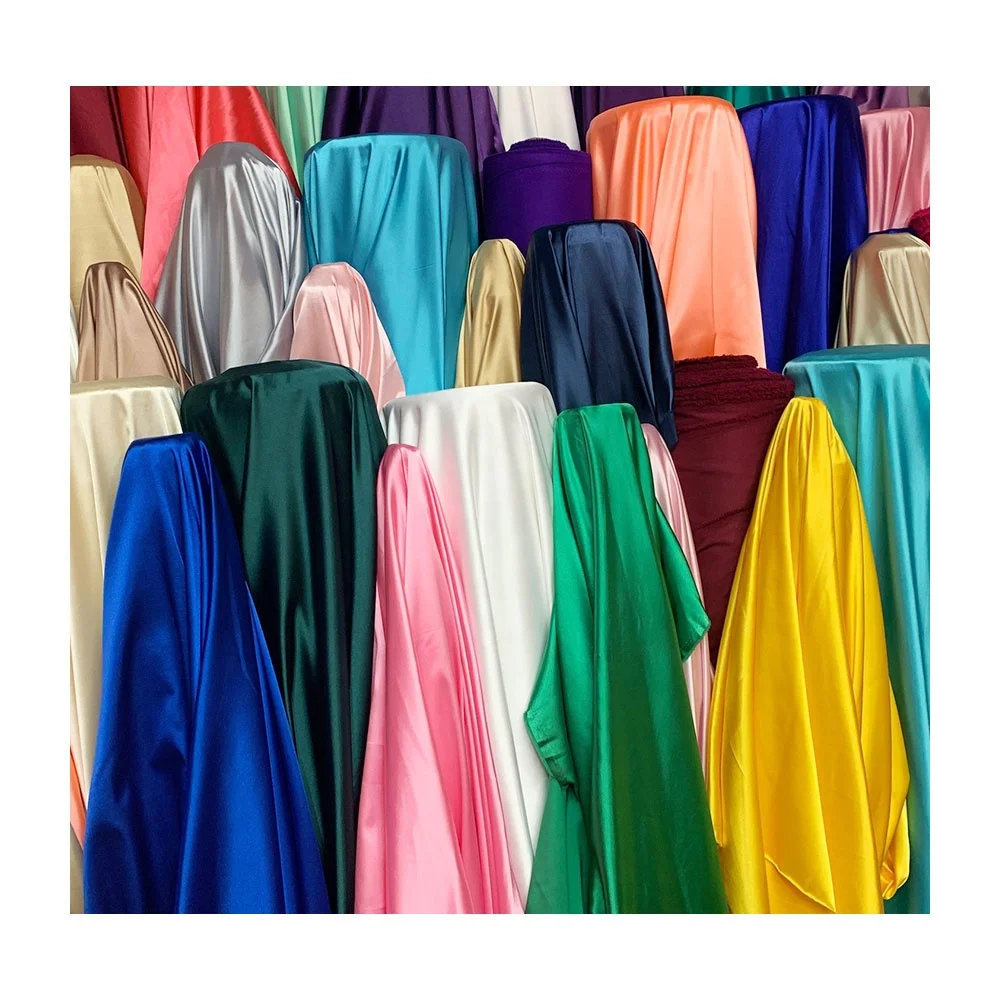 100% polyester american silky tela satin shiny bridal matte spandex stretch tissu satin silk satin fabric for dress