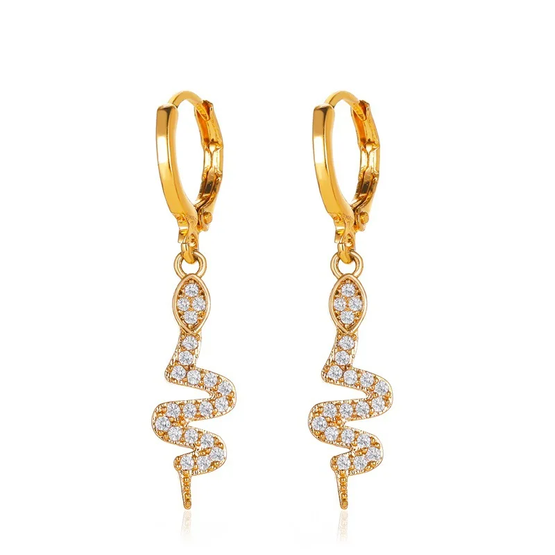 High Quantity Zircon Woman Fashion Pendant Ear Hoop Gold Plated Snake Earring, Gold,silver
High Quantity Zircon Woman Fashion Pendant Ear Hoop Gold Plated Snake Earring, Gold,silver