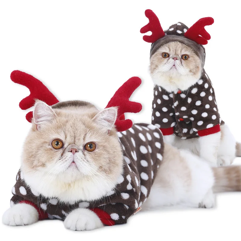 Dropshipping Warm Pet Clothes Cat Christmas Clothes for Small Animals Reindeer Cat Print Clothing, Brown
Dropshipping Warm Pet Clothes Cat Christmas Clothes for Small Animals Reindeer Cat Print Clothing, Brown