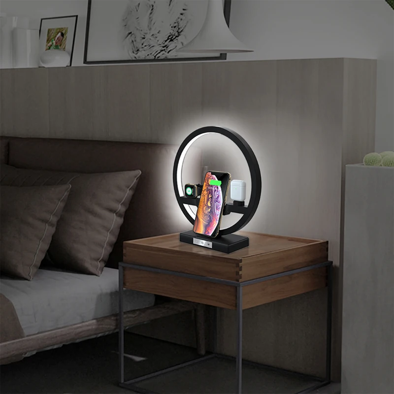 2021 New Arrivals Desk Lamp 3 in 1 Wireless Charger for iphone for apple watch for airpods Wireless Phone Charger Holder, Black white
2021 New Arrivals Desk Lamp 3 in 1 Wireless Charger for iphone for apple watch for airpods Wireless Phone Charger Holder, Black white