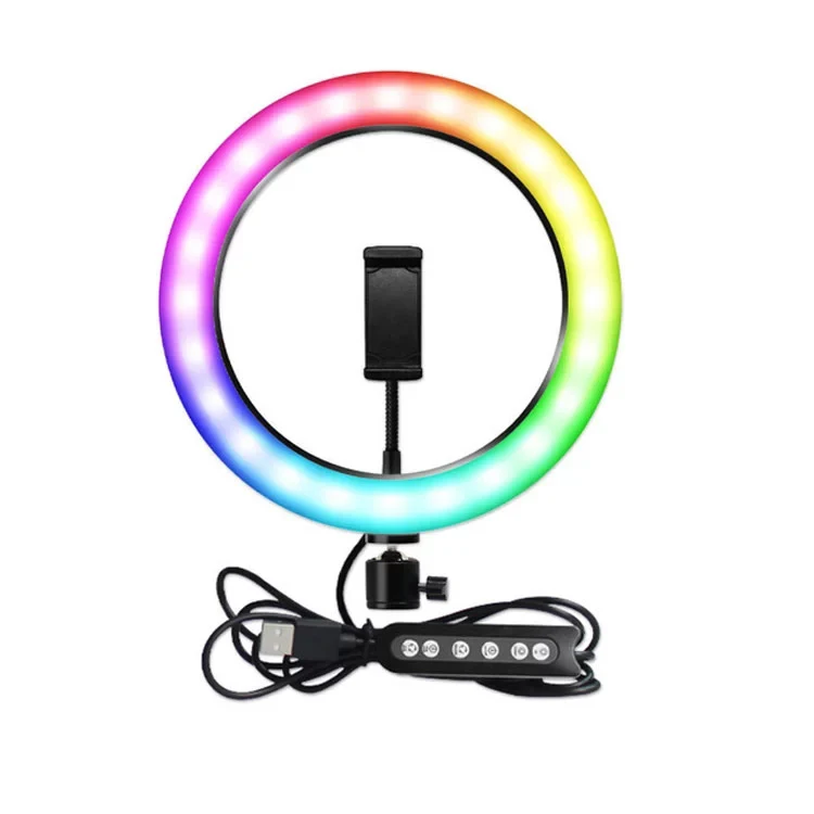 Dimmable Photographic Light Studio Makeup LED Ring Light 13 Inch RGB LED Ringlight 15 kinds of lights, Black
Dimmable Photographic Light Studio Makeup LED Ring Light 13 Inch RGB LED Ringlight 15 kinds of lights, Black
