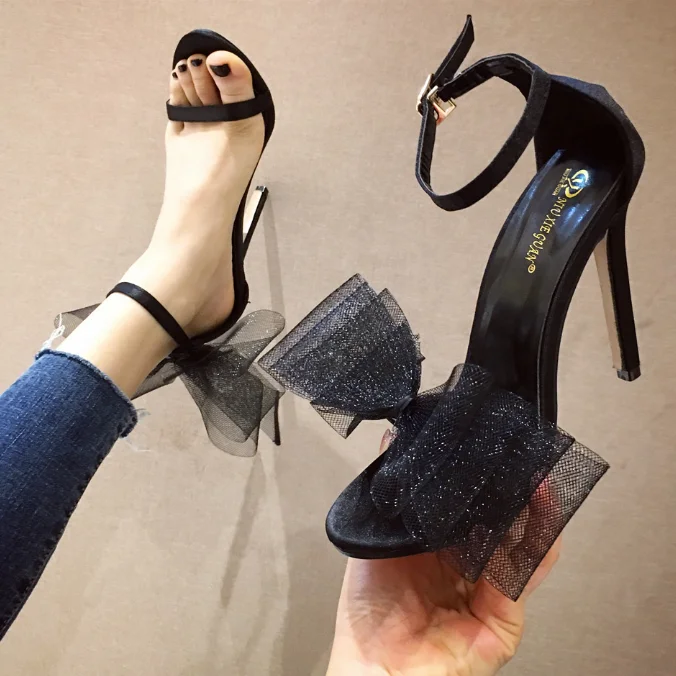 Fashion Satin Bow-knot Decor Thin Heel Open Round Toe Women Sandals Solid Ankle Buckle Strap Summer Dress Shoes For Ladies Pumps, White,black
Fashion Satin Bow-knot Decor Thin Heel Open Round Toe Women Sandals Solid Ankle Buckle Strap Summer Dress Shoes For Ladies Pumps, White,black