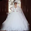 Luxury Vintage Full Sleeves Lace Wedding Dress 2019 Ball Gown Princess Bridal Wedding Gowns