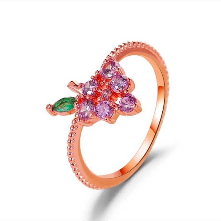 New cute fruit ring fun wild cherry strawberry grape rose gold and silver ring ins style sweet girl ring, As the picture show
New cute fruit ring fun wild cherry strawberry grape rose gold and silver ring ins style sweet girl ring, As the picture show