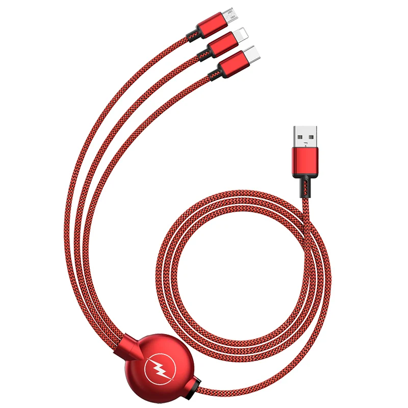New one-to-three data cable, three-in-one charging cable, nylon braided luminous creativity
New one-to-three data cable, three-in-one charging cable, nylon braided luminous creativity