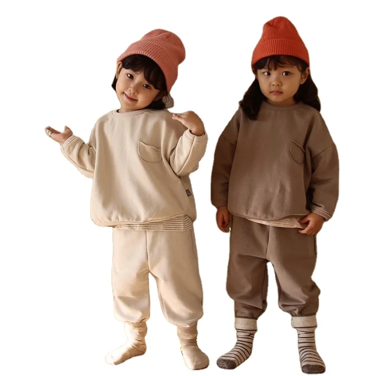 Long-sleeved solid color children's suit autumn children's cotton suit children's sweater suit, Customized color
Long-sleeved solid color children's suit autumn children's cotton suit children's sweater suit, Customized color