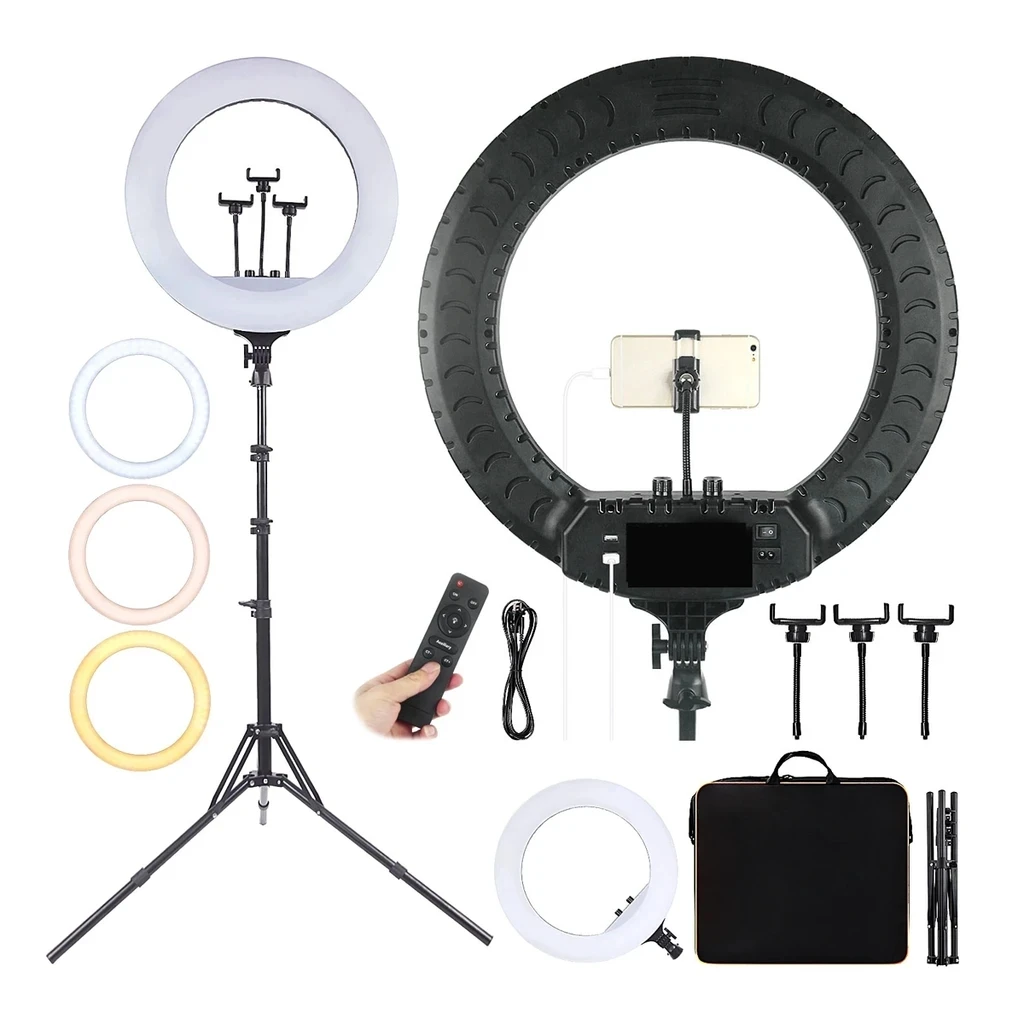 18 inch RL-18 Selfie Ring light and Photographic lamp Ring Fill Light For YouTube Live
18 inch RL-18 Selfie Ring light and Photographic lamp Ring Fill Light For YouTube Live