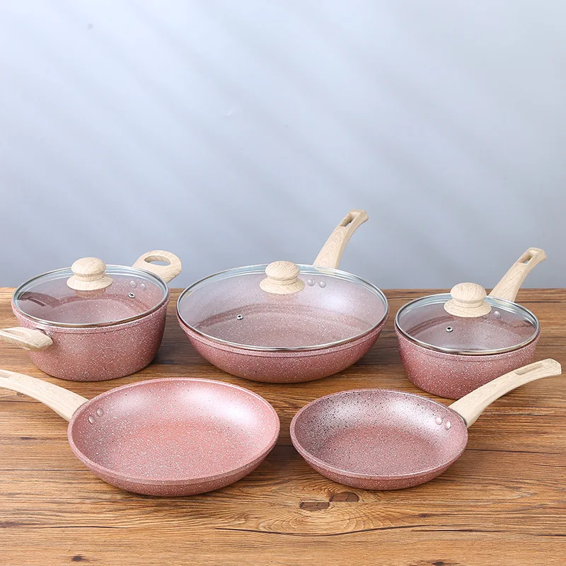 Nordic Style Simple Pink Cookware Five Piece Fashion Pots Household Kitchen Multi Function Pot Set
Nordic Style Simple Pink Cookware Five Piece Fashion Pots Household Kitchen Multi Function Pot Set