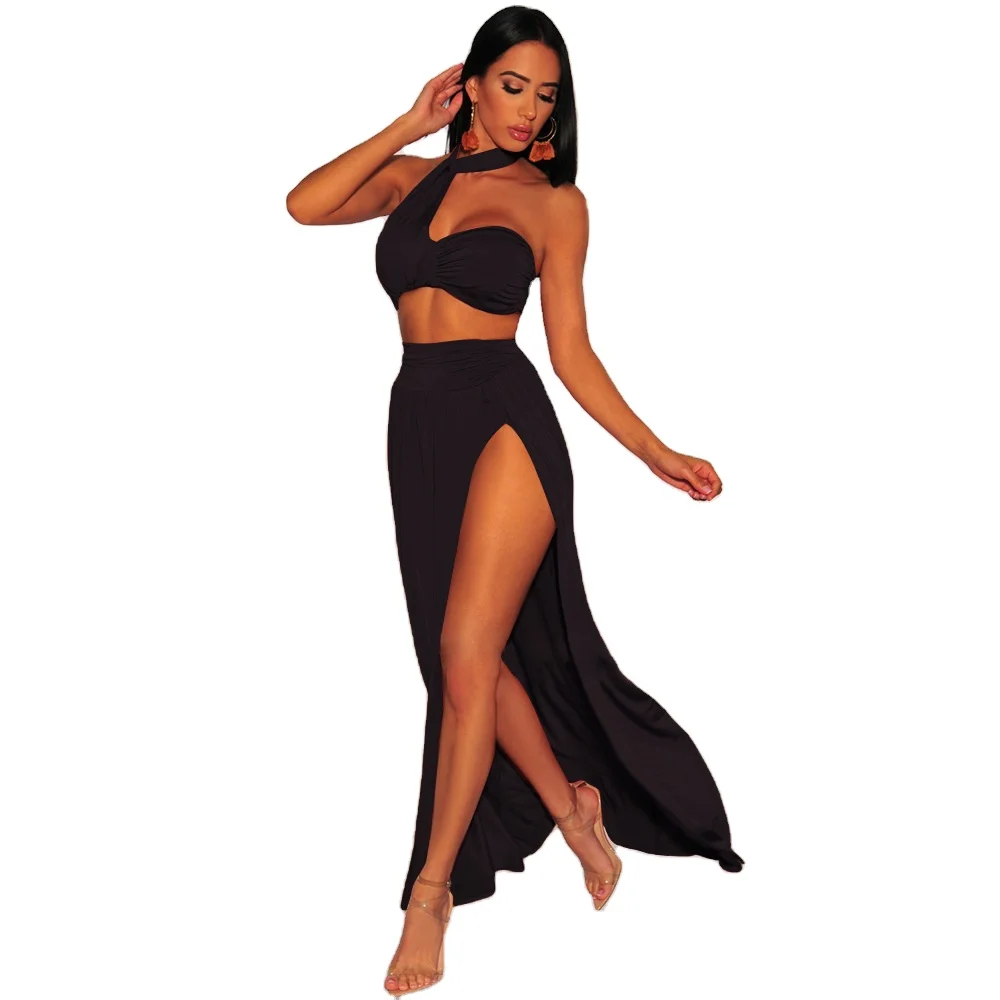 Solid color neck strap swimsuit sexy women's large split body swimsuit beach skirt two piece swimsuit wholesale sea bathing suit
Solid color neck strap swimsuit sexy women's large split body swimsuit beach skirt two piece swimsuit wholesale sea bathing suit