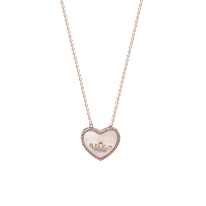 1 PCS Wholesale Crown With Heart Pendant 925 Sterling Silver Shell Heart Necklace, White, rose gold
1 PCS Wholesale Crown With Heart Pendant 925 Sterling Silver Shell Heart Necklace, White, rose gold