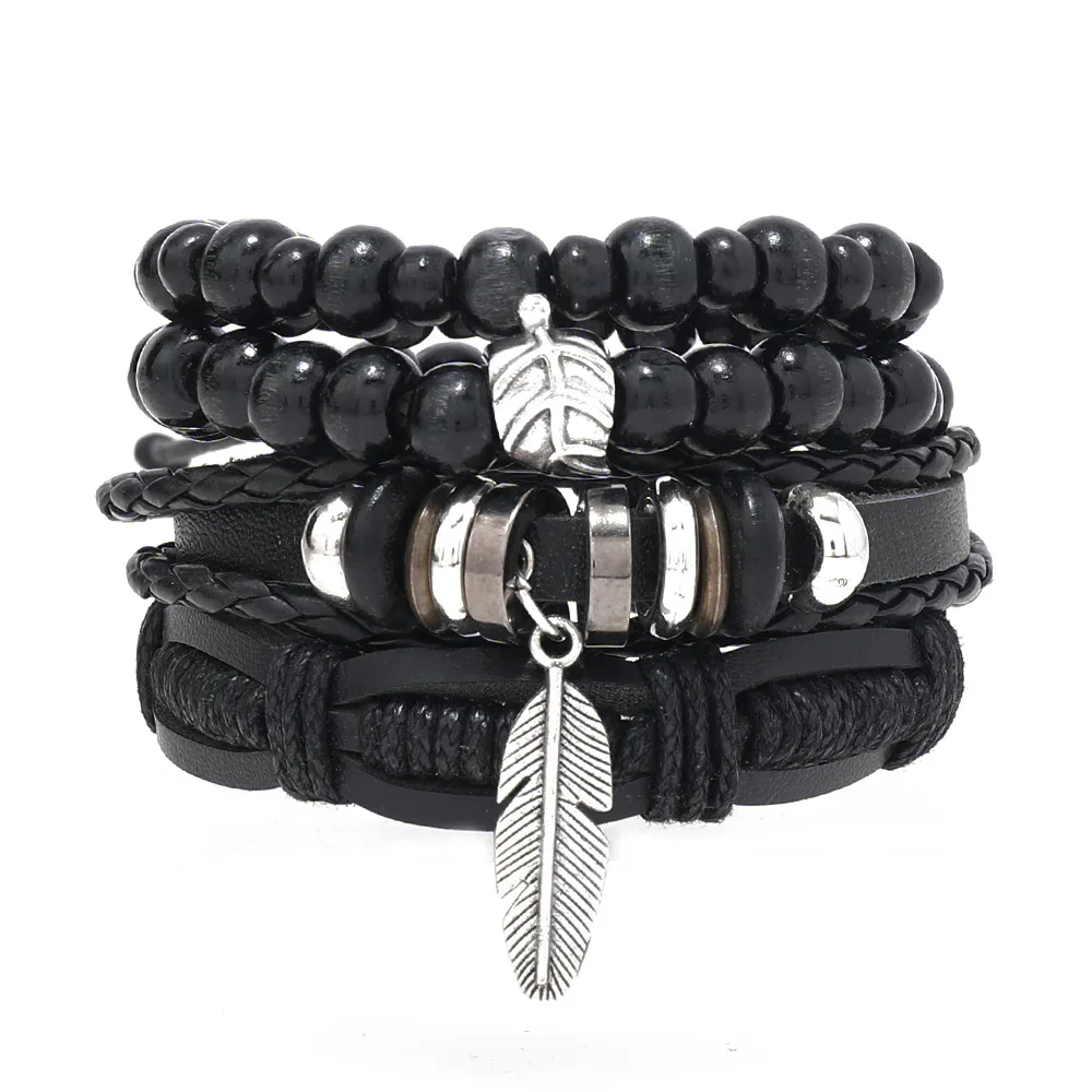 Hot Selling Beaded Bracelet Set DIY Vintage Feather Pendant Bracelet Men's Handmade Women's Bracelet
Hot Selling Beaded Bracelet Set DIY Vintage Feather Pendant Bracelet Men's Handmade Women's Bracelet