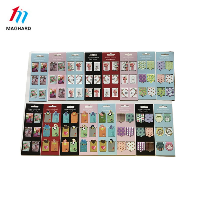 custom personalized paper cartoon folding magnetic bookmark