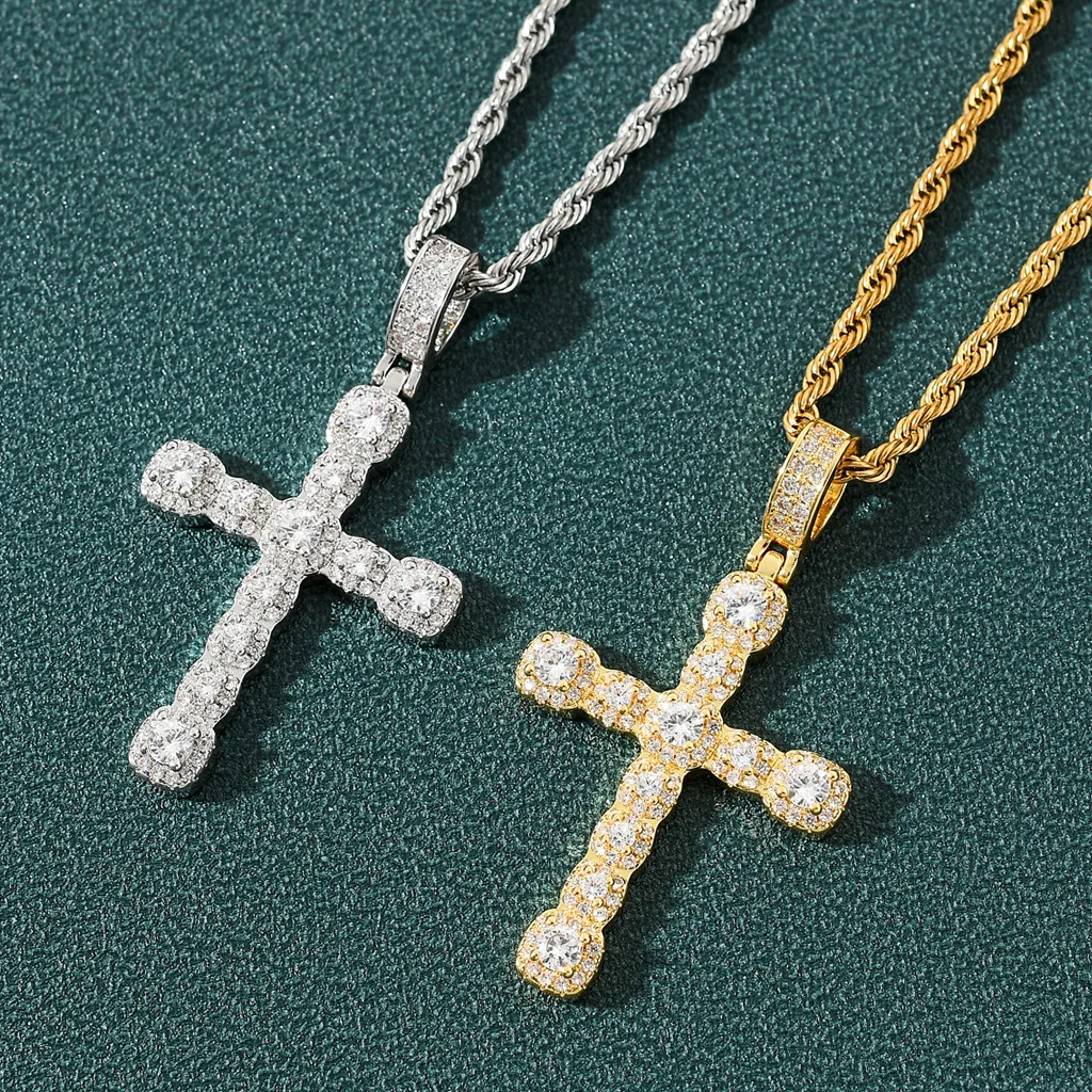 14K Gold Plated CZ diamond Cross Pendant 316L Stainless Steel Rope chain cross Necklace
14K Gold Plated CZ diamond Cross Pendant 316L Stainless Steel Rope chain cross Necklace