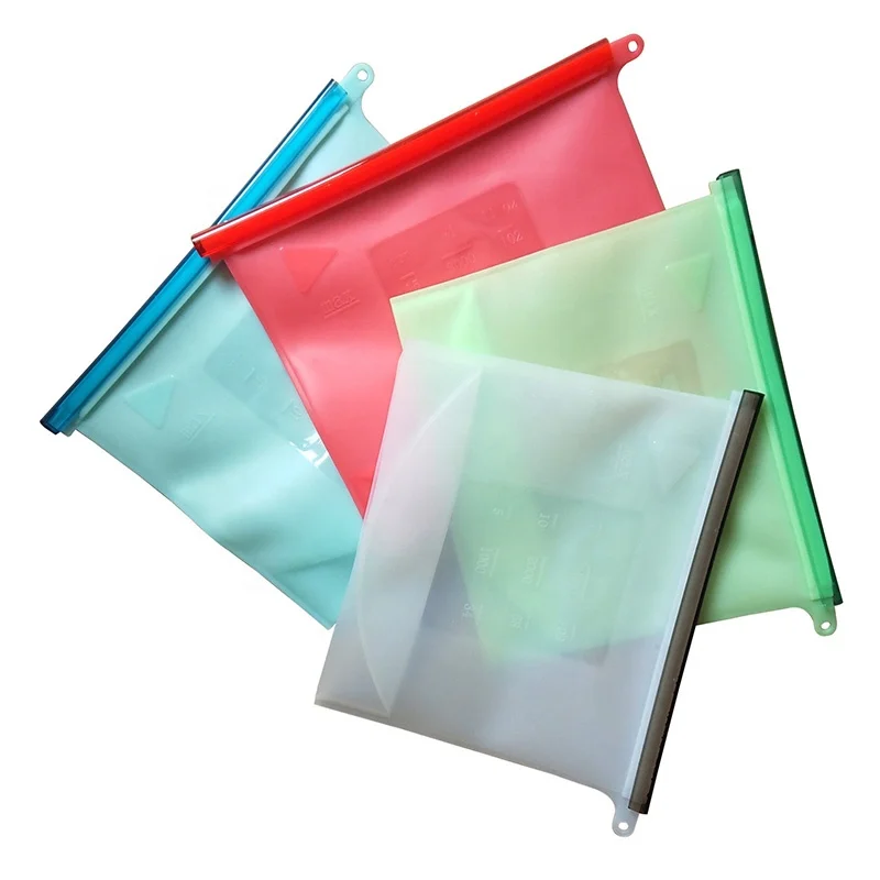 

Reusable Silicone Storage Bag Large Size Freezer Airtight Seal Food Preservation Bags