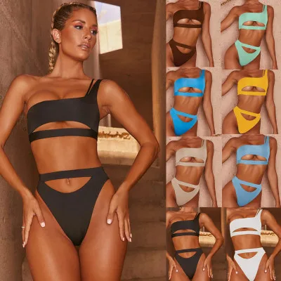 2021 high quality sexy swimwear women candy color one-shoulder cut out sexy beach wear ladies bathing suit bikini, As picture
2021 high quality sexy swimwear women candy color one-shoulder cut out sexy beach wear ladies bathing suit bikini, As picture