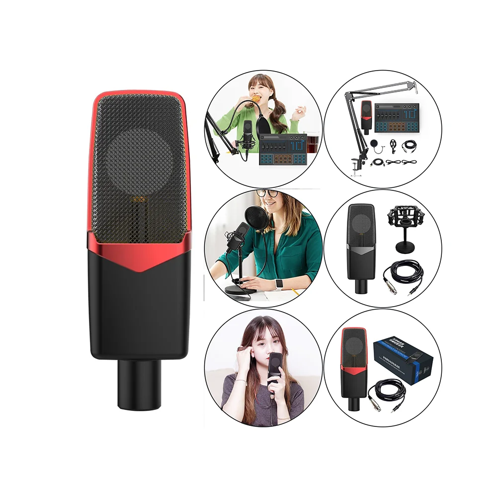 

Broadcasting Conference Recording Handheld Desktop Shock Mount Wired Condenser Mike Microphone