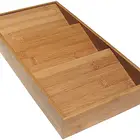 Bamboo Slanted shelves 3-Tier Bamboo Spice Rack Cabinet Drawer Tray Organizer