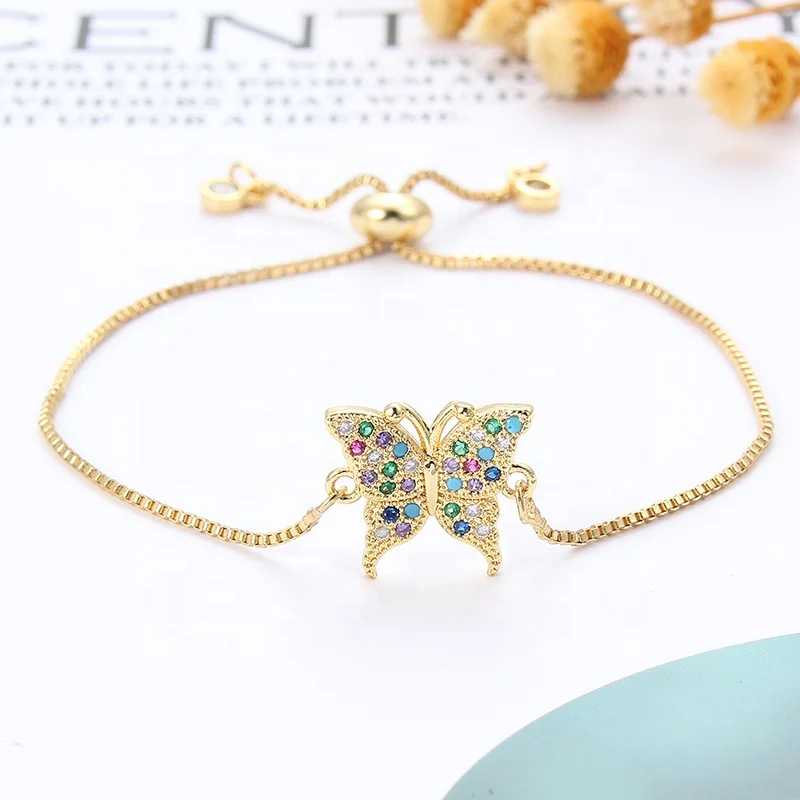 Gold Copper Chain Bracelet Adjustable Length Women Party Jewelry Colourful Cubic Zirconia Butterfly Charm Bracelets, Picture
Gold Copper Chain Bracelet Adjustable Length Women Party Jewelry Colourful Cubic Zirconia Butterfly Charm Bracelets, Picture