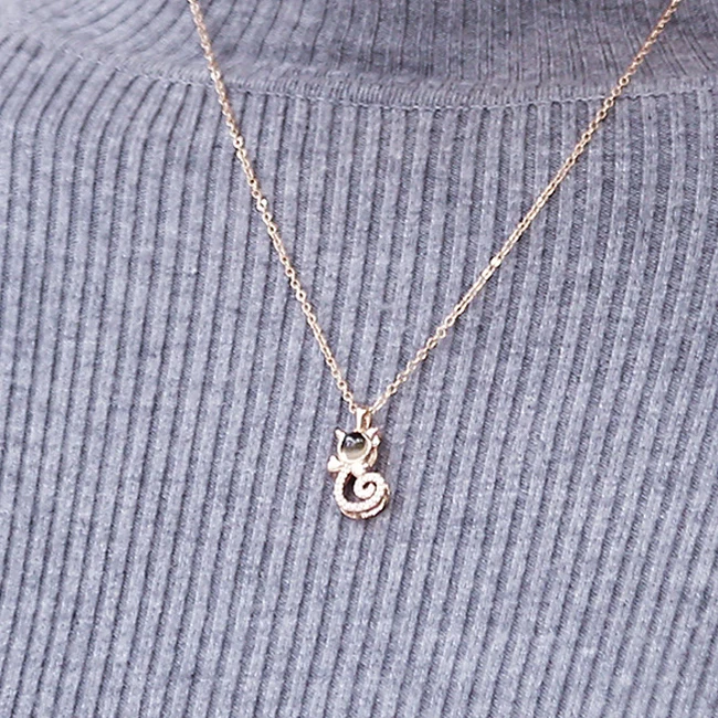 languages i love you projection pendant necklace for women gifts