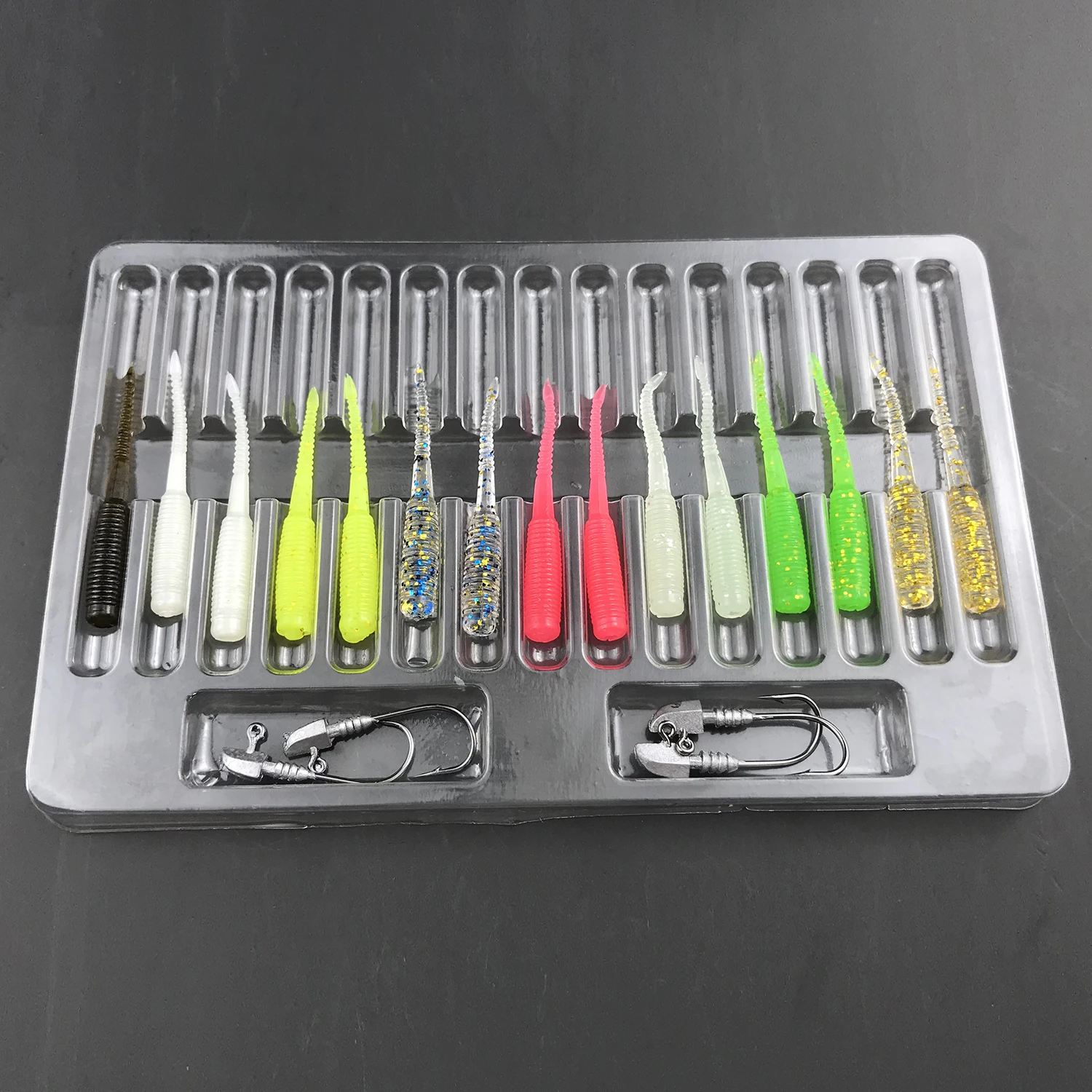 Custom pintail lure Fishing Lure Sets 4pcs Lead Head Hook+15pcs Mini TPR Luminous Soft Bait Set Fishing Kits
Custom pintail lure Fishing Lure Sets 4pcs Lead Head Hook+15pcs Mini TPR Luminous Soft Bait Set Fishing Kits