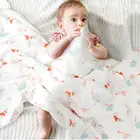 Wholesale soft 100% cotton bamboo custom print muslin blanket fabric for babies