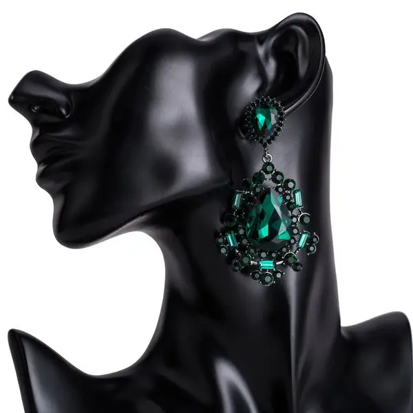 Fashion Jewelry Boho Vintage Big Green Glass Crystal Hypoallergenic Metal Earrings For Women Jewelry, Red
Fashion Jewelry Boho Vintage Big Green Glass Crystal Hypoallergenic Metal Earrings For Women Jewelry, Red