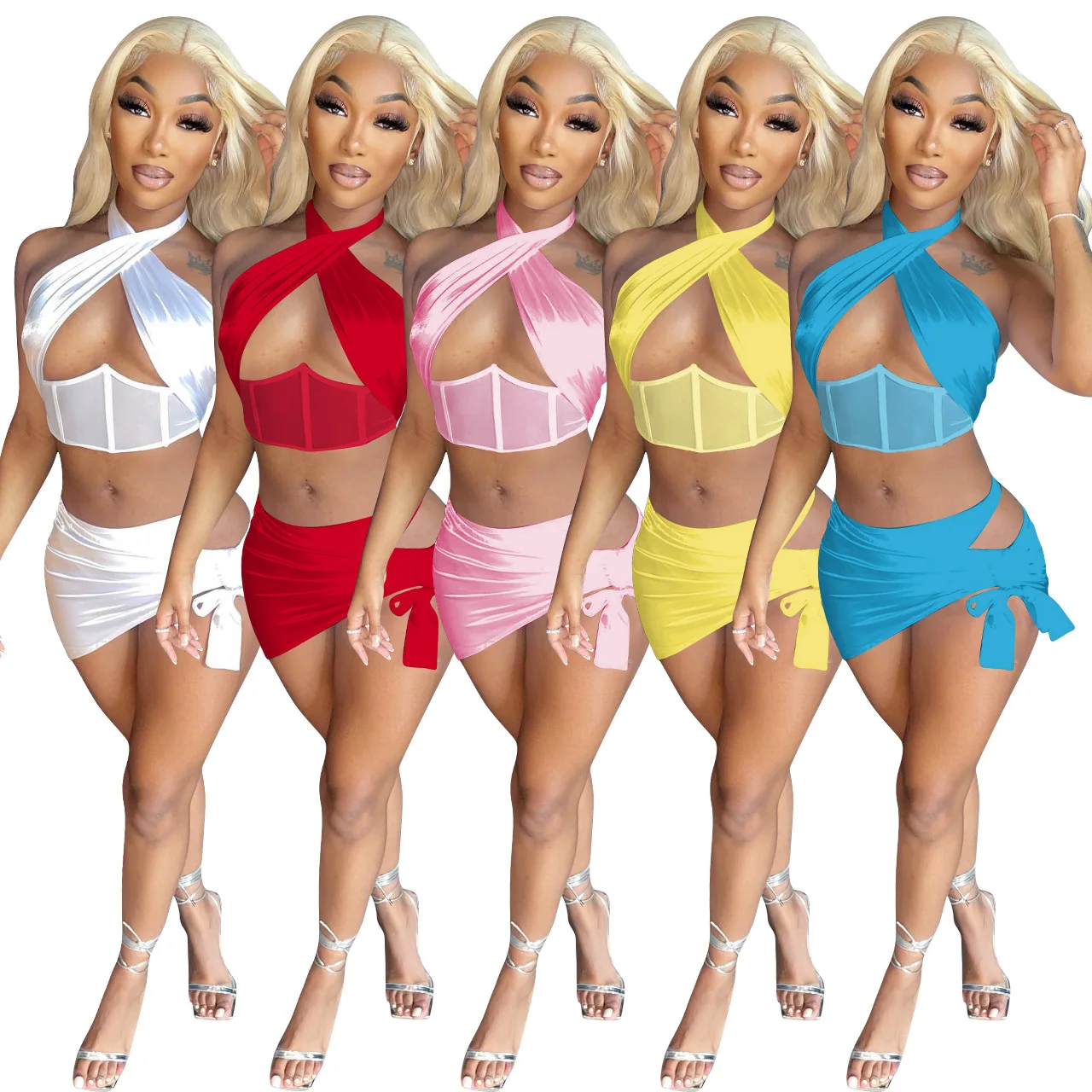 New Arrivals Solid Fishbone Body Sculpting Bandage Backless Crop Tops And Sexy Women 2 Piece Skirt Sets
New Arrivals Solid Fishbone Body Sculpting Bandage Backless Crop Tops And Sexy Women 2 Piece Skirt Sets