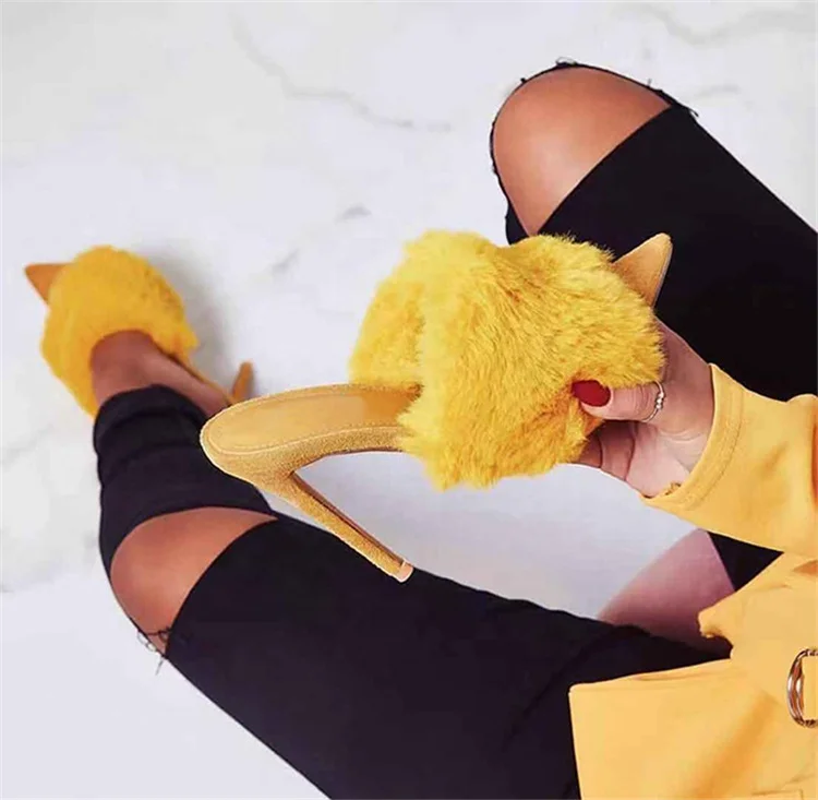 New Rabbit hair Pointed Toe High Heels Women's Western Summer Stilettos Lady Shoes Party Heeled Sandals Slippers
New Rabbit hair Pointed Toe High Heels Women's Western Summer Stilettos Lady Shoes Party Heeled Sandals Slippers