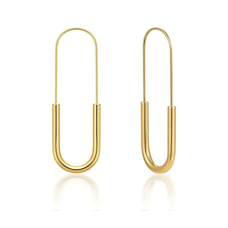 Hot Sale 18K Gold-Plated Hypoallergenic Medical Steel Endless Safety Pin Women'S Gold Hoop Earrings For Girls
Hot Sale 18K Gold-Plated Hypoallergenic Medical Steel Endless Safety Pin Women'S Gold Hoop Earrings For Girls