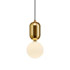 Factory wholesale price e27 small gold black chandelier light white globe glass ball pendant lamp