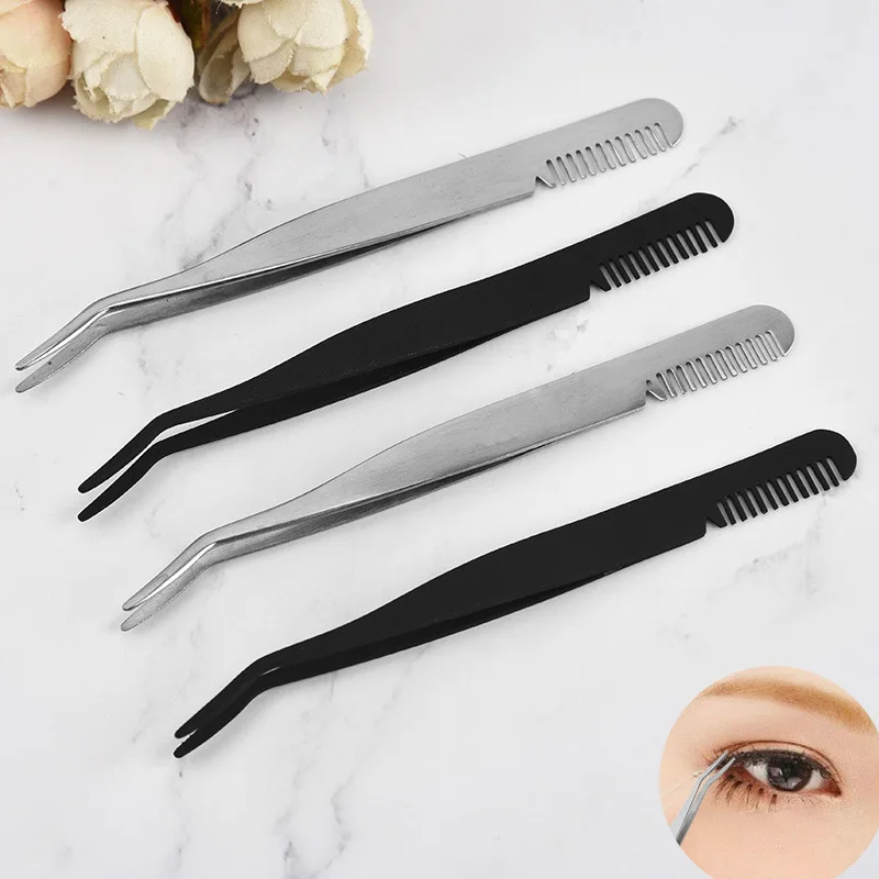 1PC Black Stainless Steel Eyelash Tweezers Eyebrow Comb Eyebrow Shaping Tools Lash Tweezers, Black,silver
1PC Black Stainless Steel Eyelash Tweezers Eyebrow Comb Eyebrow Shaping Tools Lash Tweezers, Black,silver