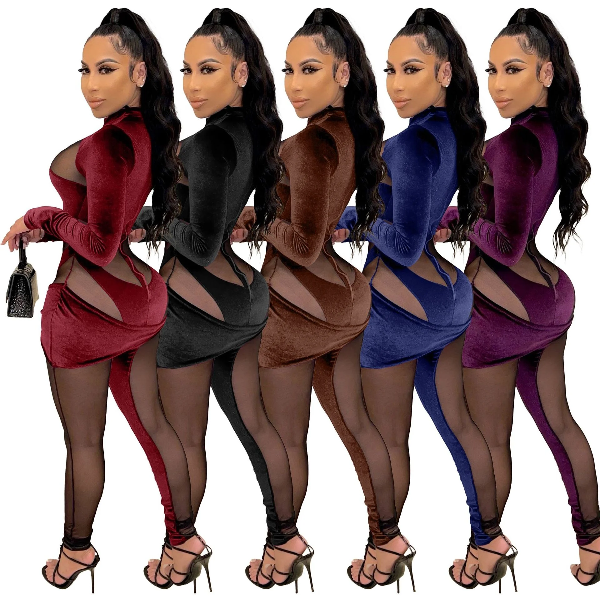 Spring Summer Woman Outfits Velvet See Through Night Club Women One Piece Jumpsuit Velour Sexy Mesh Bodysuit
Spring Summer Woman Outfits Velvet See Through Night Club Women One Piece Jumpsuit Velour Sexy Mesh Bodysuit
