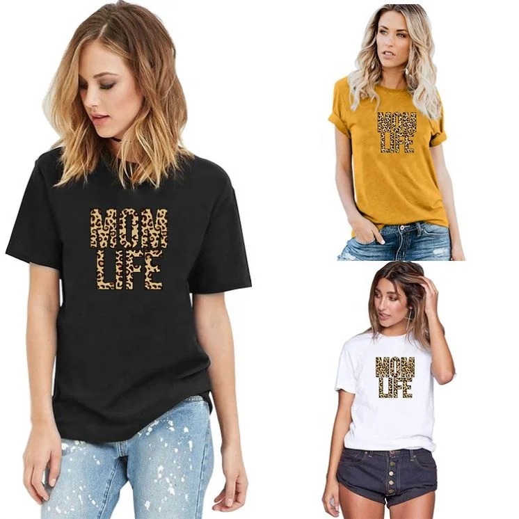 2020 Custom Mom Life Leopard Letter print Women Top Summer Casual Loose Tee Plain Short Sleeve Unisex Floral Graphic T Shirts, Multi color
2020 Custom Mom Life Leopard Letter print Women Top Summer Casual Loose Tee Plain Short Sleeve Unisex Floral Graphic T Shirts, Multi color