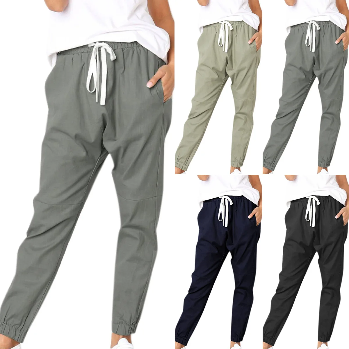 Alephan fashionable women's trousers elastic waist lace-up cargo pants women's nine casual shrinkage foot trousers pants cargo
Alephan fashionable women's trousers elastic waist lace-up cargo pants women's nine casual shrinkage foot trousers pants cargo