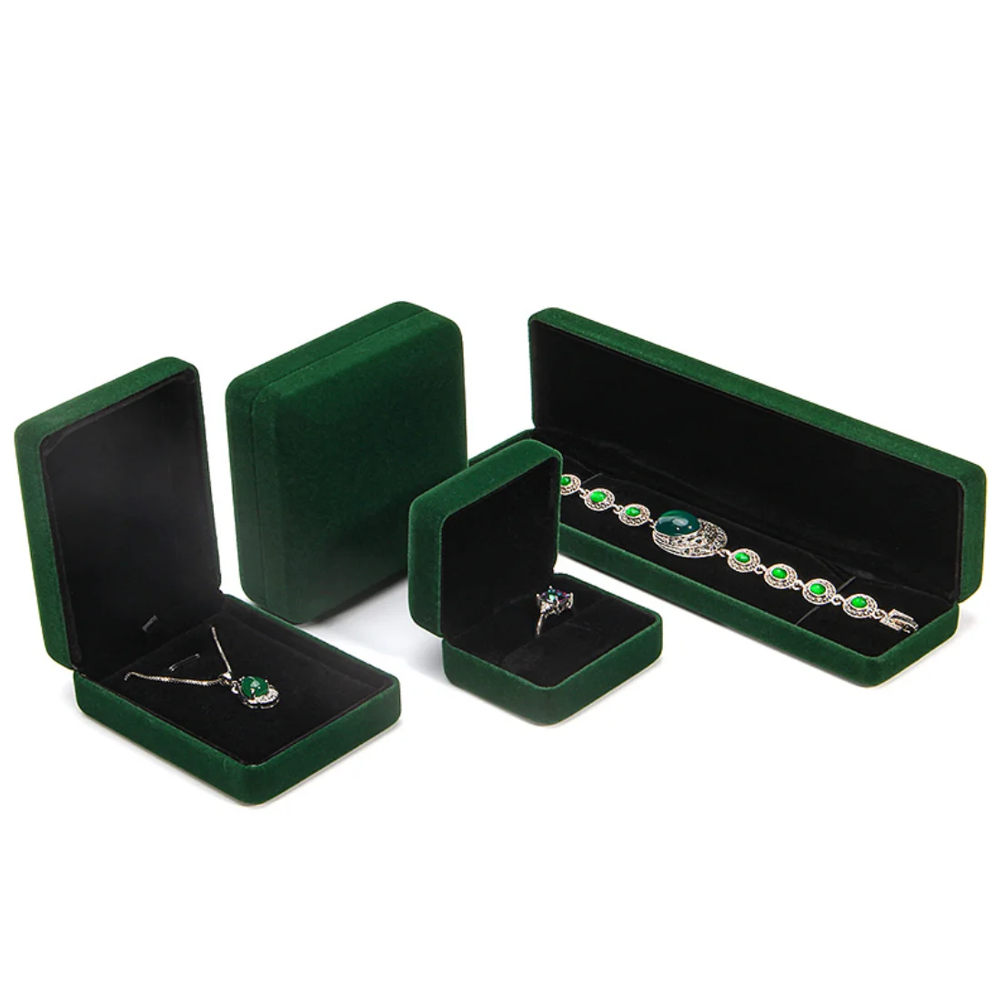 Wholesale darkish green soft customised jewellery box velvet necklace gift box joyero, Red, brown, white, green
Wholesale darkish green soft customised jewellery box velvet necklace gift box joyero, Red, brown, white, green