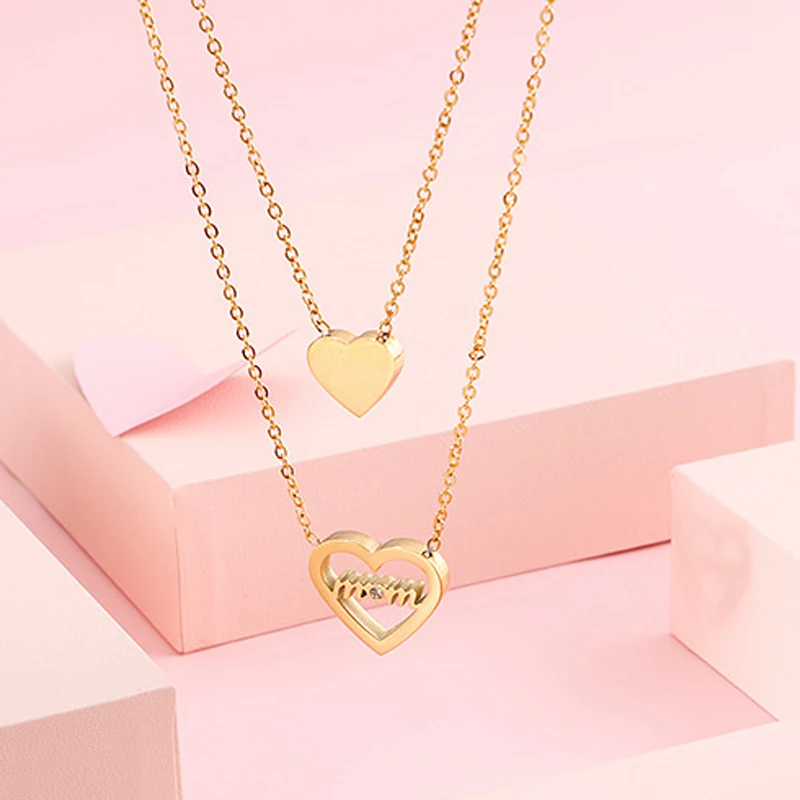 Fashion Jewelry Exquisite Clavicle Chain 18K Gold Plated Titanium Steel Peach Heart Pendant Double Necklace for Women
Fashion Jewelry Exquisite Clavicle Chain 18K Gold Plated Titanium Steel Peach Heart Pendant Double Necklace for Women