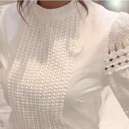 New Women Blouses Slim Bottoming Long-sleeve White Shirt Lace Hook Flower Hollow Plus Size S-5XL
New Women Blouses Slim Bottoming Long-sleeve White Shirt Lace Hook Flower Hollow Plus Size S-5XL