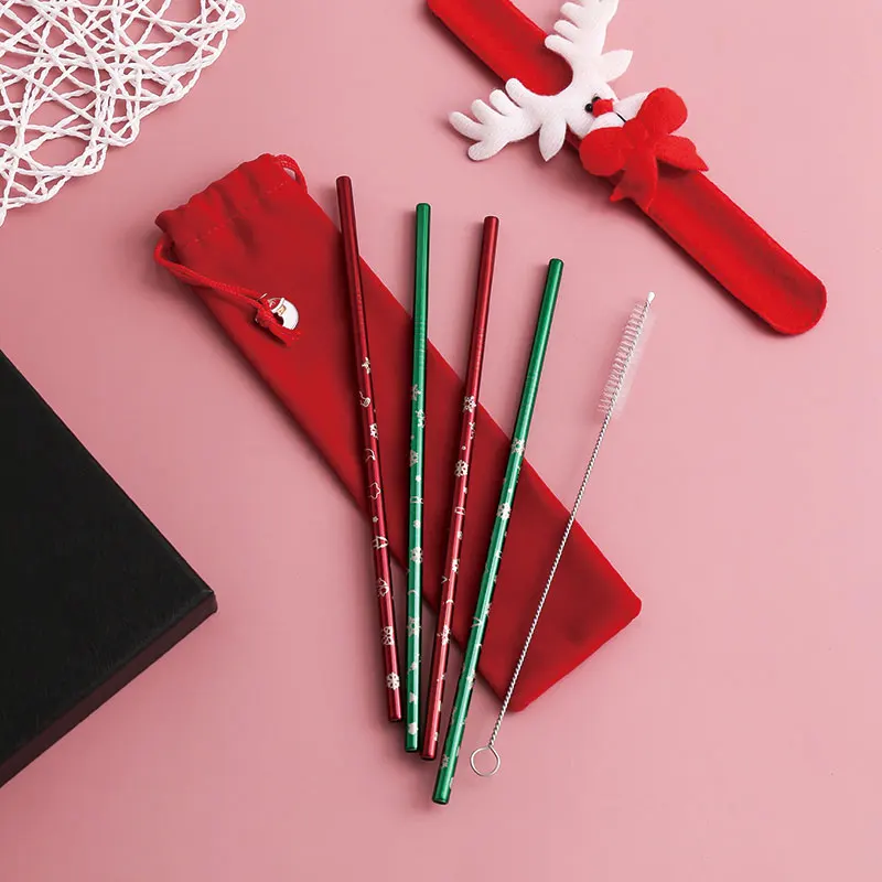 New Arrivals Stainless Steel Straw Set Metal Drinking Straw Christmas Straw with Logo, Red/green
New Arrivals Stainless Steel Straw Set Metal Drinking Straw Christmas Straw with Logo, Red/green