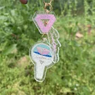 Make your own blank key chain, custom clear double printed glitter acrylic keychain